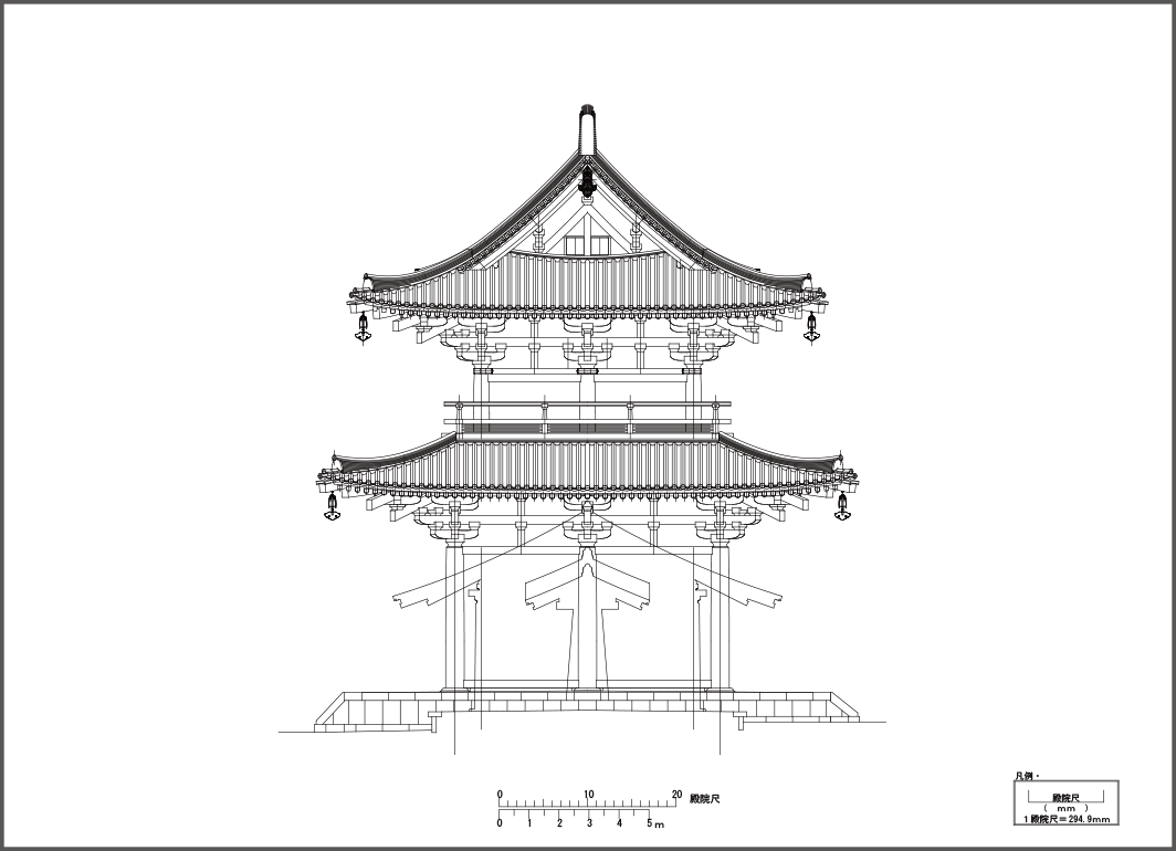 復原原案 東立面図