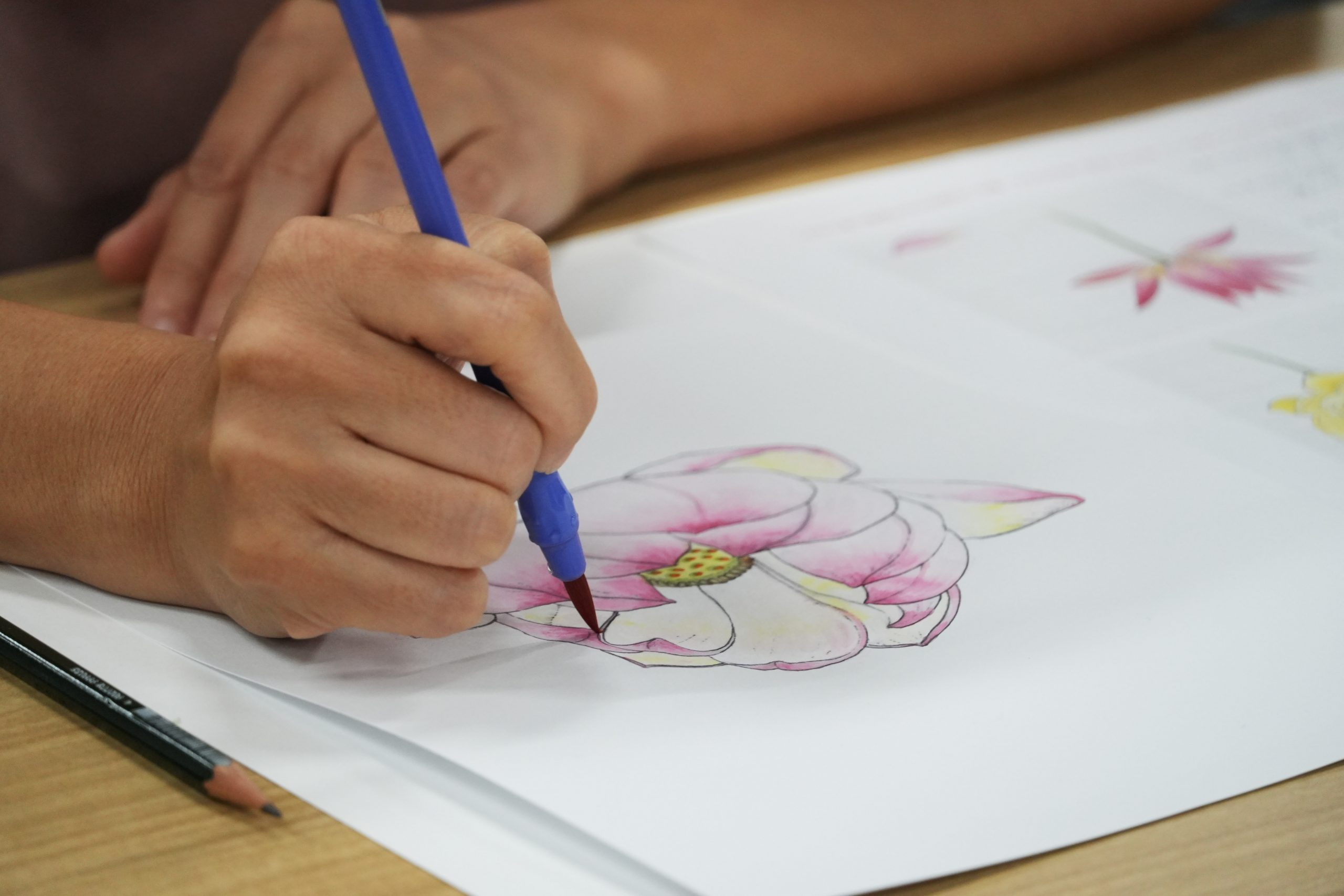 【花蓮の交流展関連イベント】唐招提寺でのなぞりハス